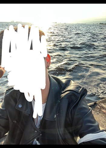 Siyah Deri Erkek Ceket - Görsel 8