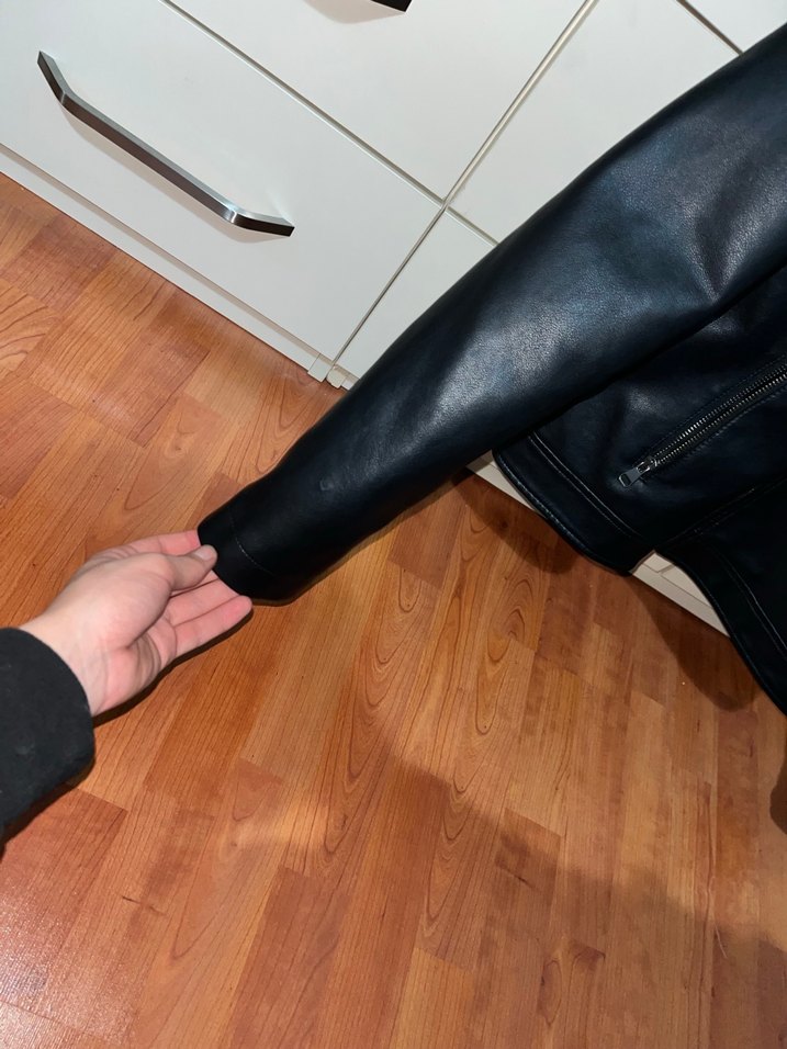 Siyah Deri Erkek Ceket - Görsel 5