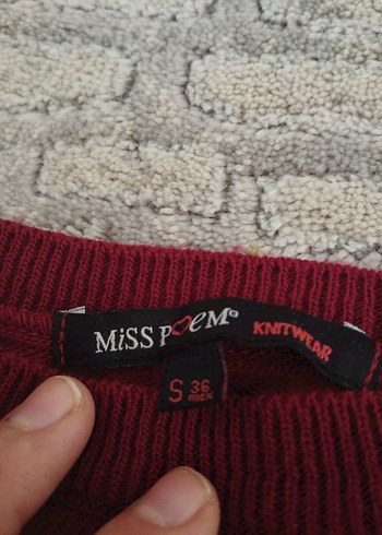 Bordo Kadın crop Triko Kazak, Uzun Kollu, Rahat Kesim - Görsel 3