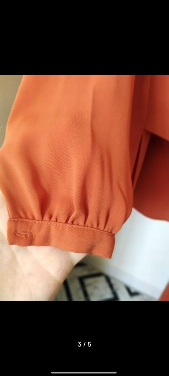 Bej Drapeli V Yaka Kadın Bluz - Görsel 3