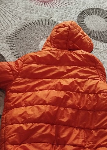 Turuncu Kapüşonlu Fermuarlı Kışlık erkek çocukMont - Görsel 3