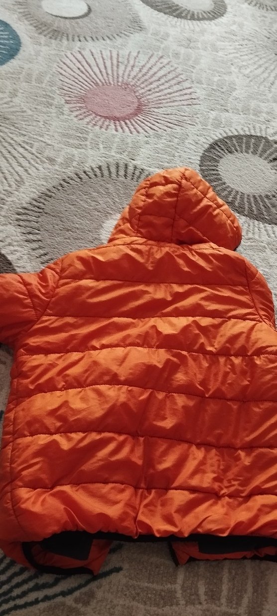 Turuncu Kapüşonlu Fermuarlı Kışlık erkek çocukMont - Görsel 3