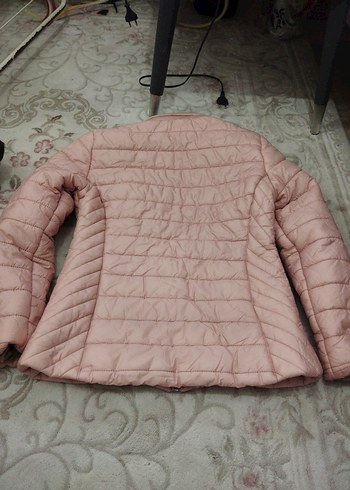 Pembe Mini Fermuarlı Kadın Mont - Görsel 2