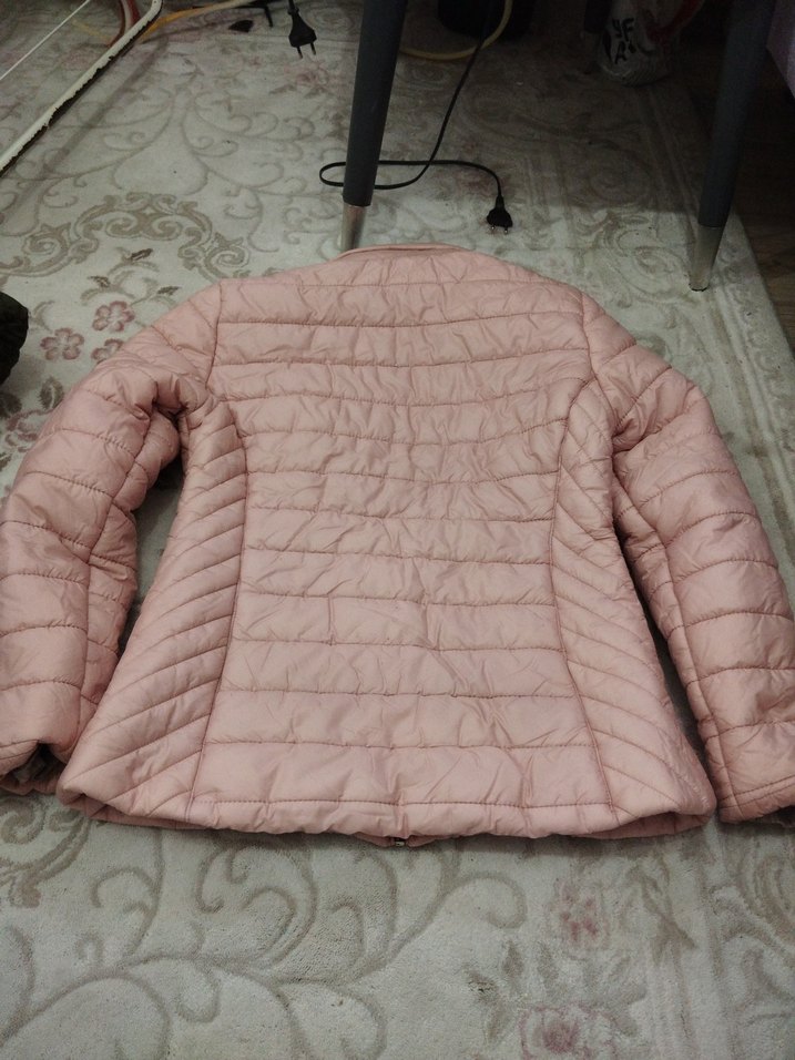 Pembe Mini Fermuarlı Kadın Mont - Görsel 2