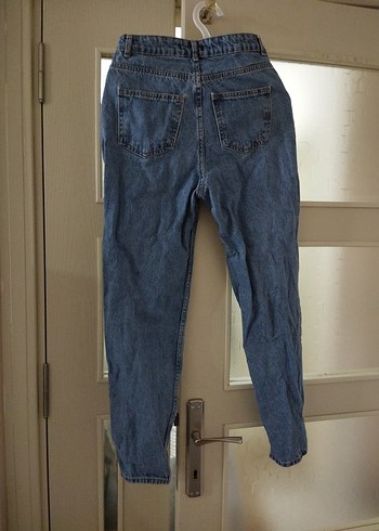 Kadın Gri Mavi Bol Kesim Midi Kot Pantolon - Görsel 4