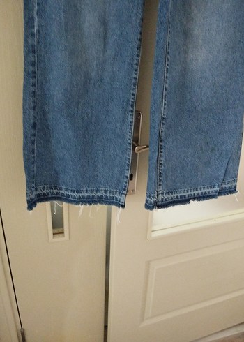 Kadın Mavi Bol Kesim Midi Kot Pantolon - Görsel 3