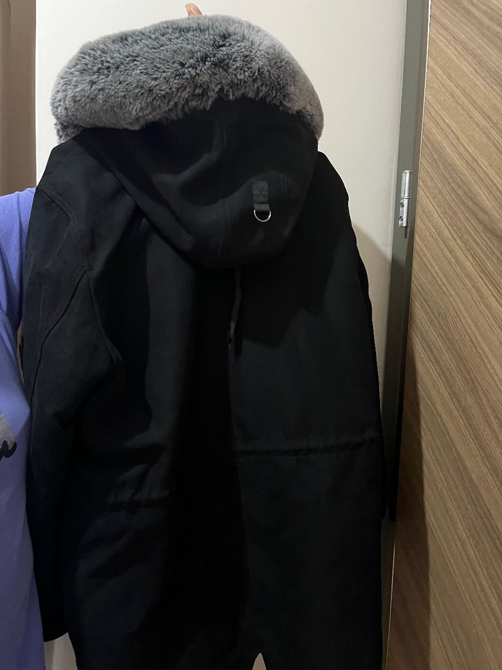 Gri Kürklü erkek Kışlık Mont - Görsel 5