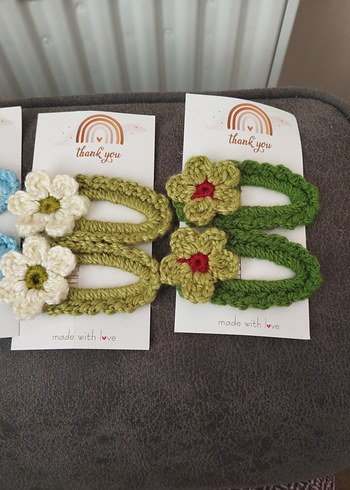 Renkli Nakışlı Dantel Çocuk Saç Tokaları - Görsel 4