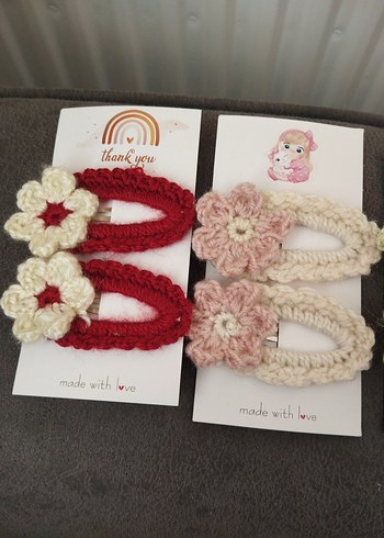 Renkli Nakışlı Dantel Çocuk Saç Tokaları - Görsel 2