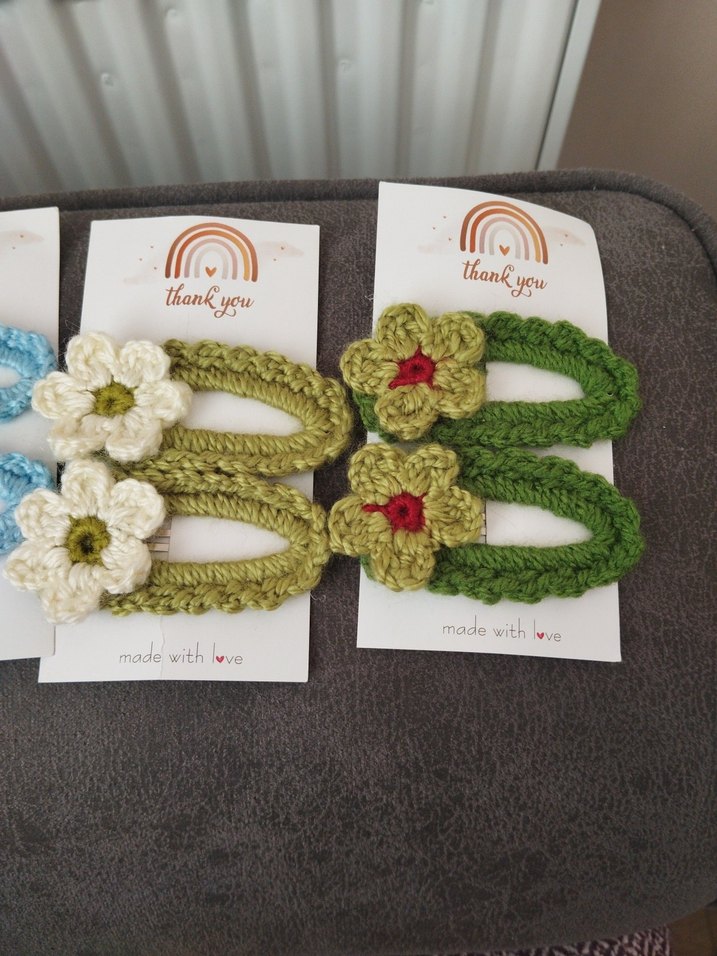 Renkli Nakışlı Dantel Çocuk Saç Tokaları - Görsel 4