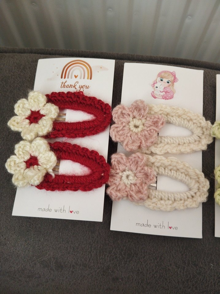 Renkli Nakışlı Dantel Çocuk Saç Tokaları - Görsel 2