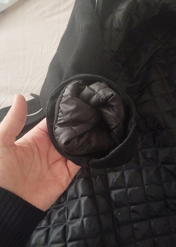 Siyah Gri Kürklü Rahat Kesim erkek mont - Görsel 6