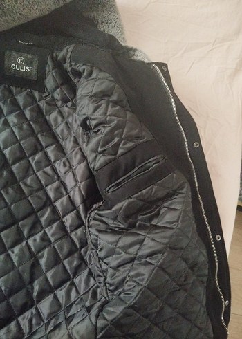 Siyah Gri Kürklü Rahat Kesim erkek mont - Görsel 7