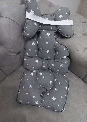 Yıldız Desenli Gri Bebek Oturma Minderi - Görsel 2
