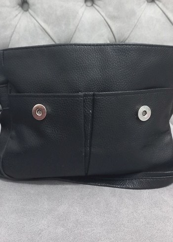 Siyah Deri Kadın Çanta - Görsel 4