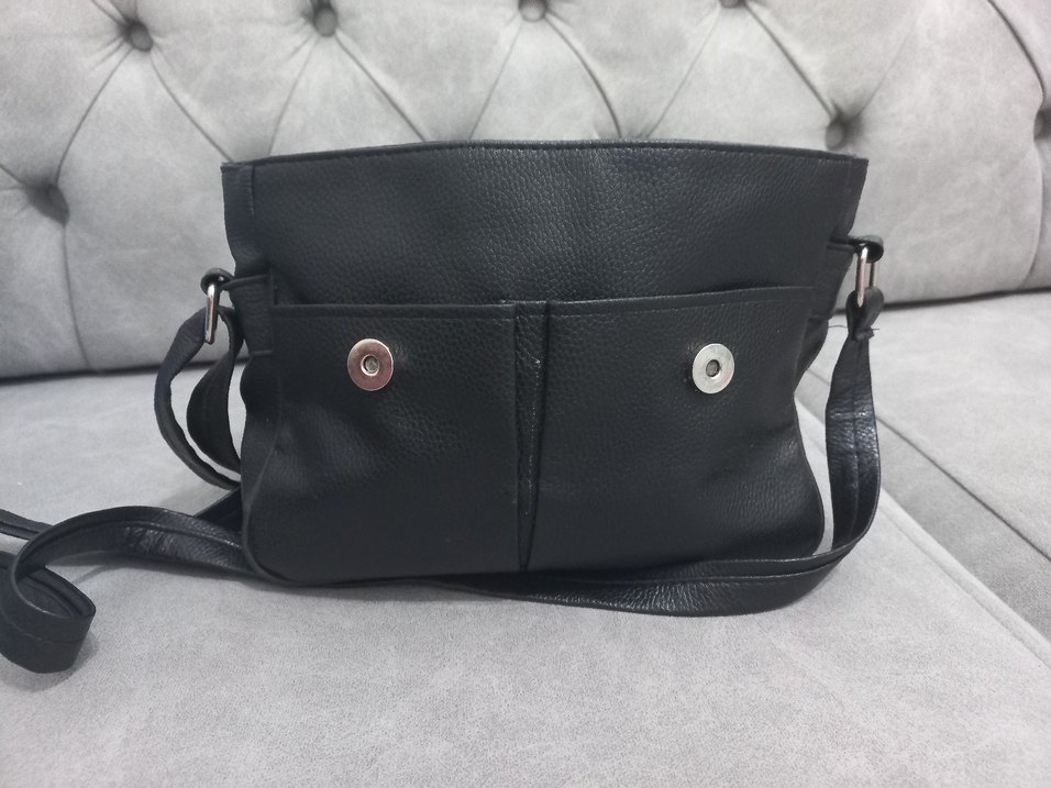 Siyah Deri Kadın Çanta - Görsel 4