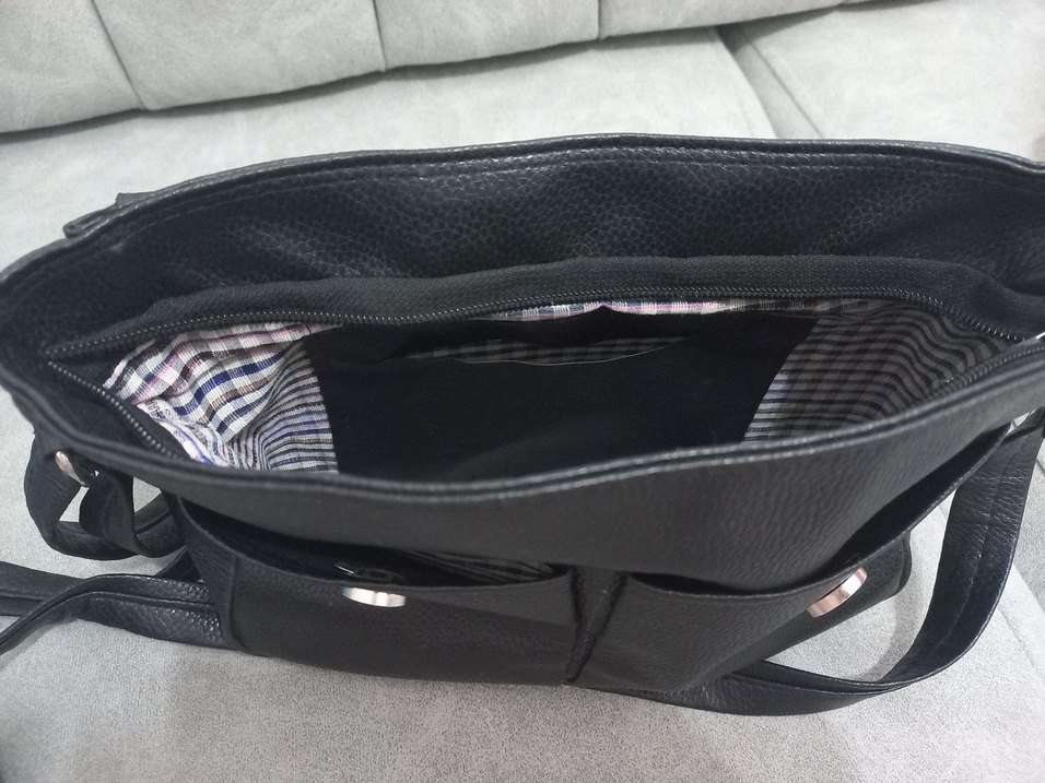 Siyah Deri Kadın Çanta - Görsel 5