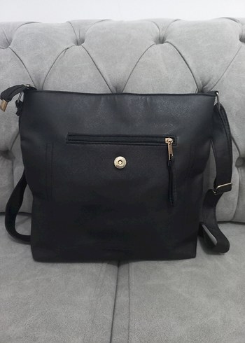 Siyah Deri Fermuarlı Kadın Çanta - Görsel 2