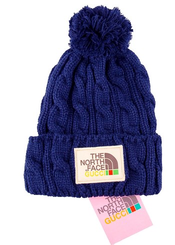 Pembe Örgü Kadın Bere The North Face Gucci - Görsel 3