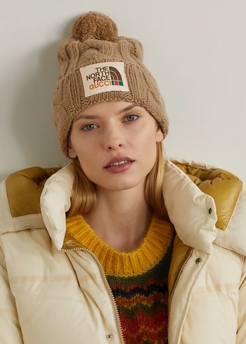 Pembe Örgü Kadın Bere The North Face Gucci - Görsel 6