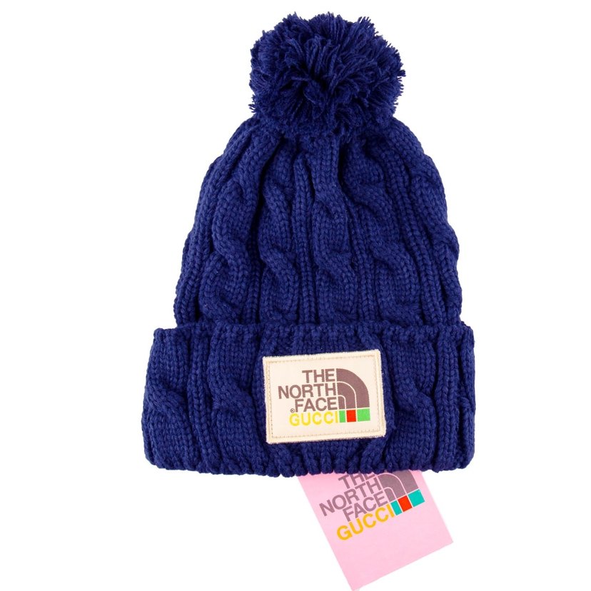 Pembe Örgü Kadın Bere The North Face Gucci - Görsel 3