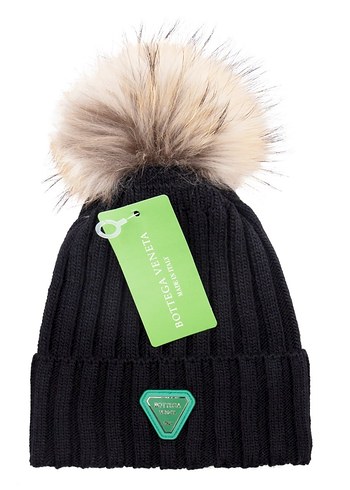 Gri Kürklü Mavi Yün Kadın Bere - Görsel 5