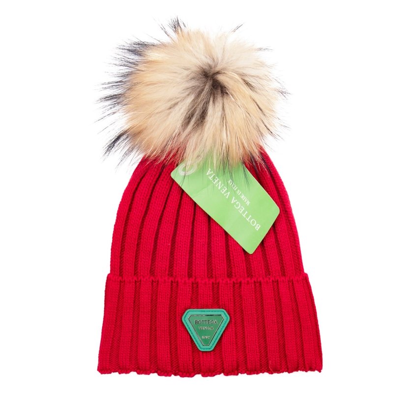 Gri Kürklü Mavi Yün Kadın Bere - Görsel 3