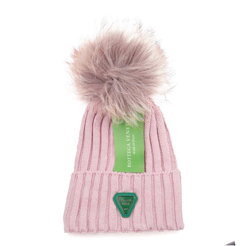 Gri Kürklü Mavi Yün Kadın Bere - Görsel 4