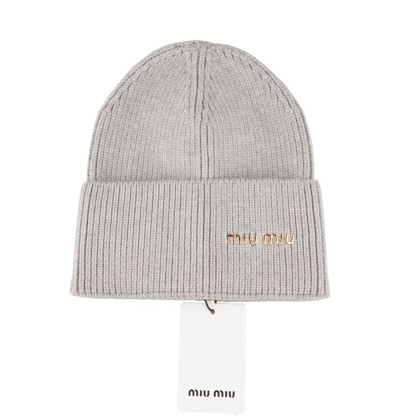 Miu Miu Beyaz Örgü Yün Bere - Görsel 4