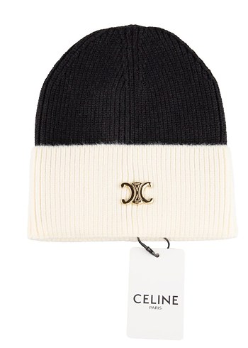 Celine Kadın Gri-Beyaz Örme Yün Bere - Görsel 5