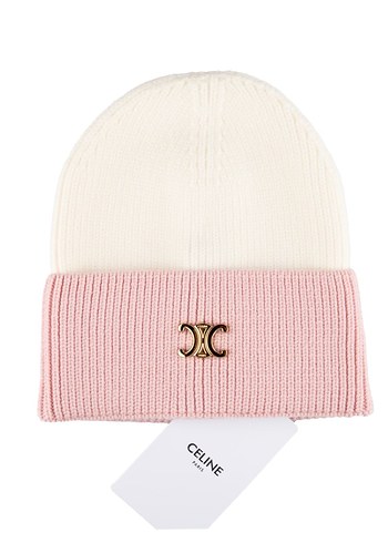 Celine Kadın Gri-Beyaz Örme Yün Bere - Görsel 2