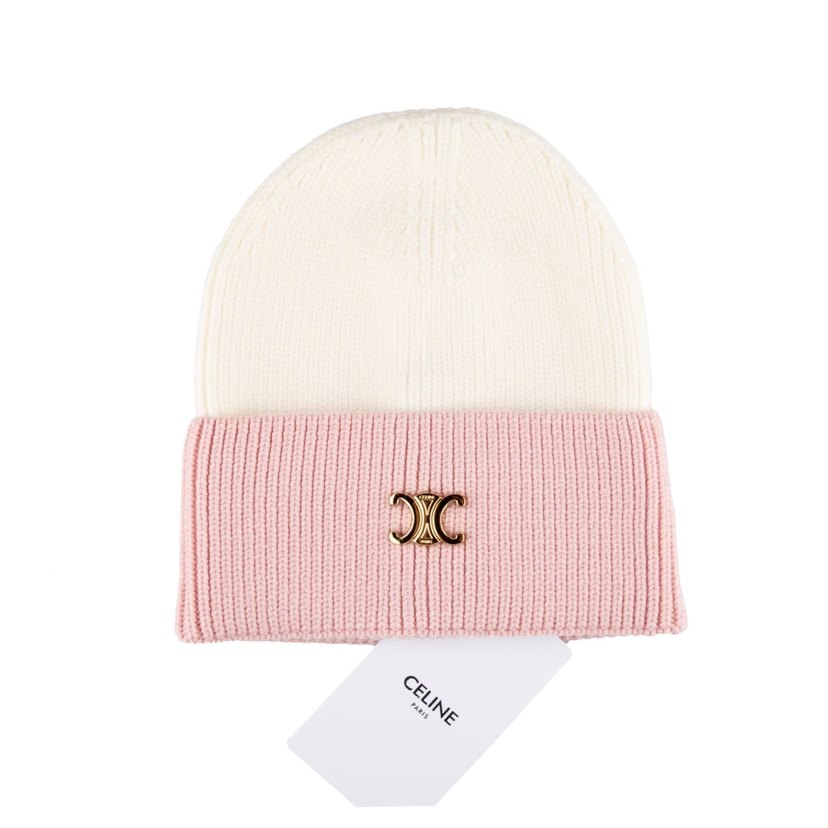 Celine Kadın Gri-Beyaz Örme Yün Bere - Görsel 2