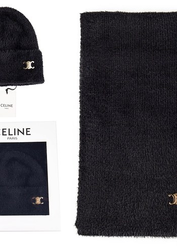 Celine Pembe Kadın Örgü Bere ve Atkı Seti - Görsel 4