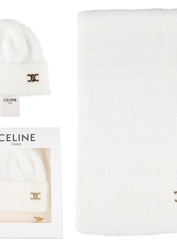 Celine Pembe Kadın Örgü Bere ve Atkı Seti - Görsel 3