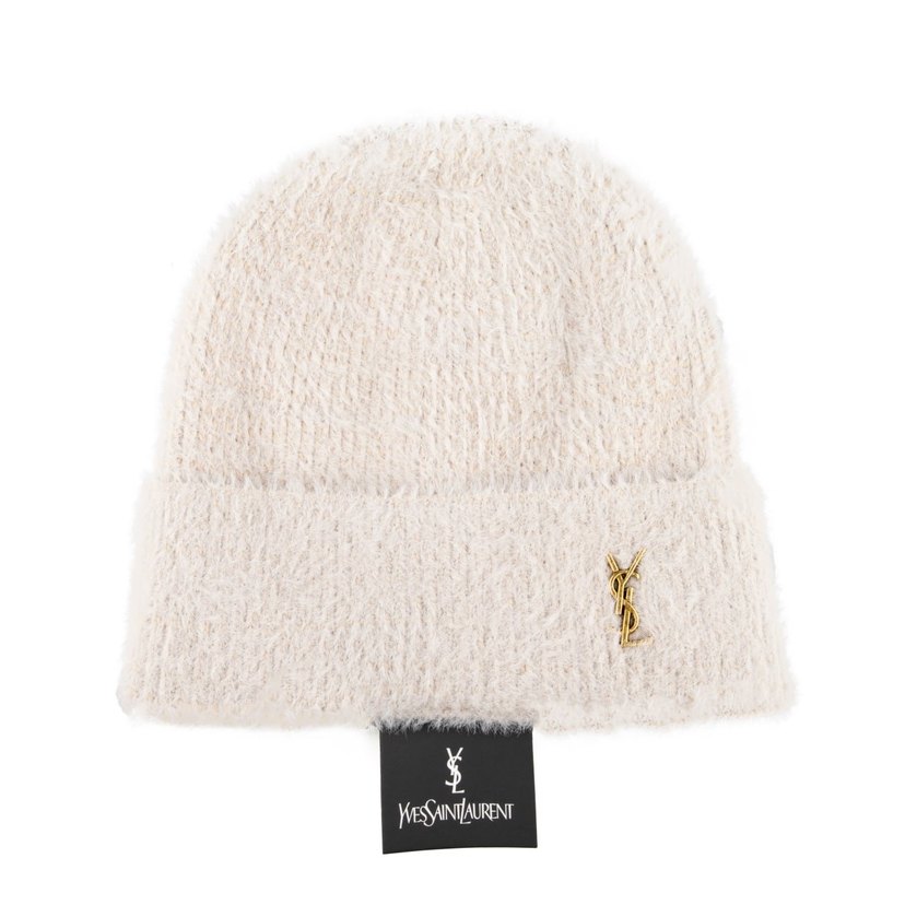 Beyaz Kürklü Kadın Bere - Yves Saint Laurent - Görsel 4