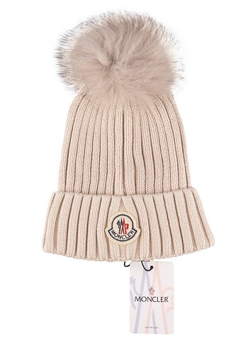 Moncler Bordo Kürk Detaylı Kadın Bere - Görsel 4