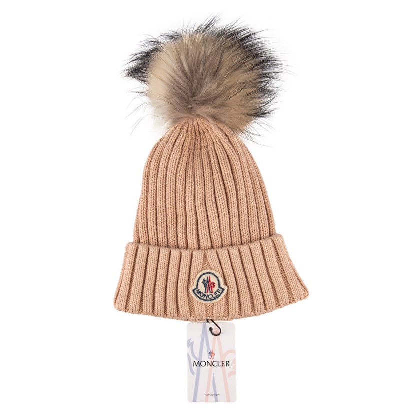 Moncler Bordo Kürk Detaylı Kadın Bere - Görsel 5