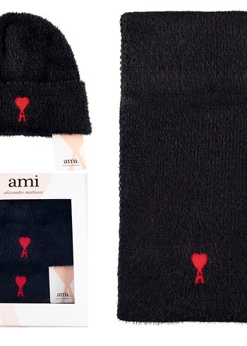 Pembe Örgü Ami Kadın Bere ve atkı . - Görsel 5