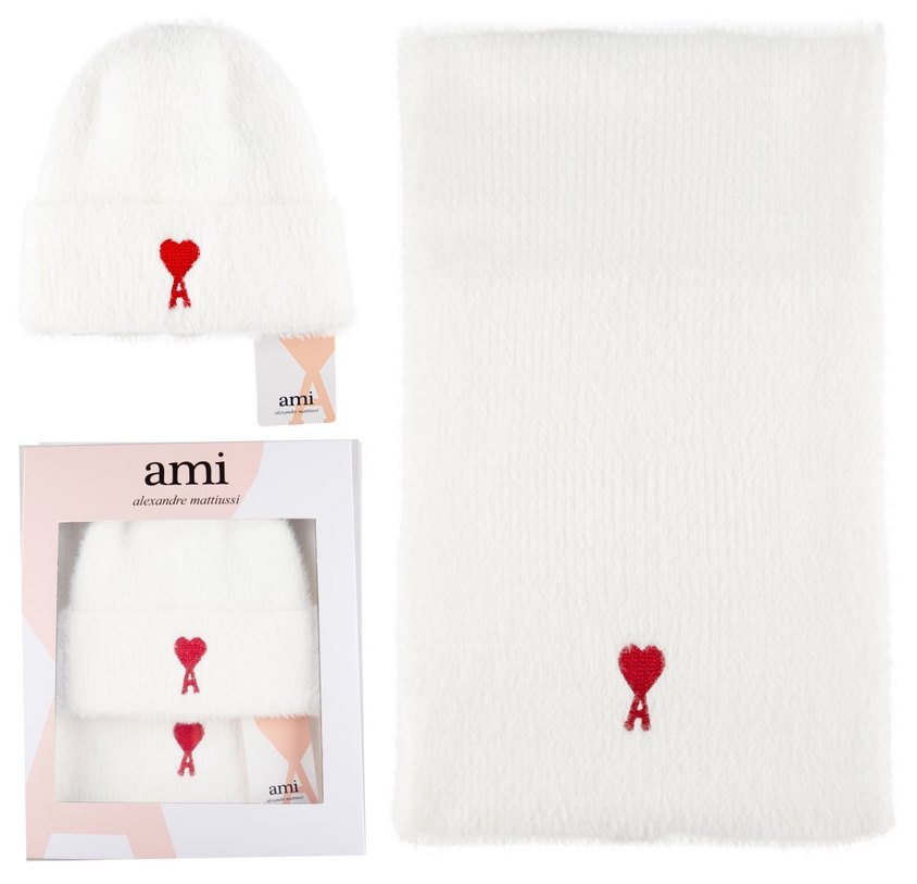 Pembe Örgü Ami Kadın Bere ve atkı . - Görsel 2