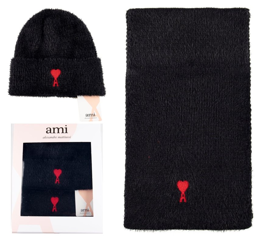 Pembe Örgü Ami Kadın Bere ve atkı . - Görsel 5