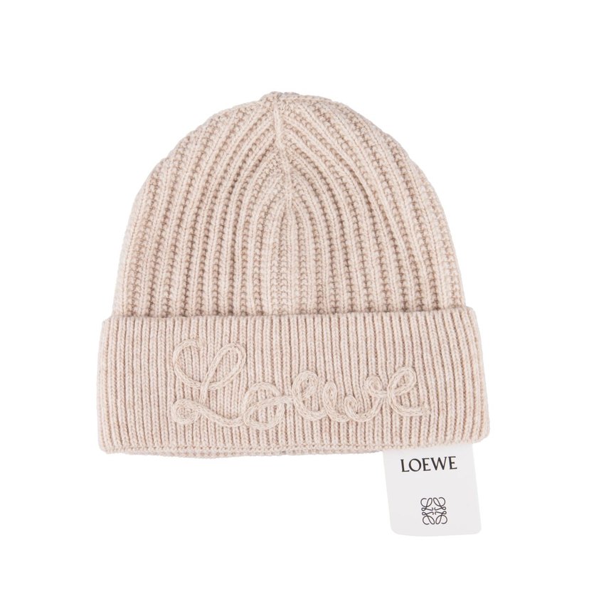Beyaz Örgü Yün Kadın Bere - LOEWE - Görsel 2