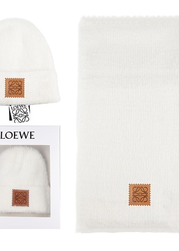 Bej Örgü Kadın Yün Bere ve atkı . - Görsel 2