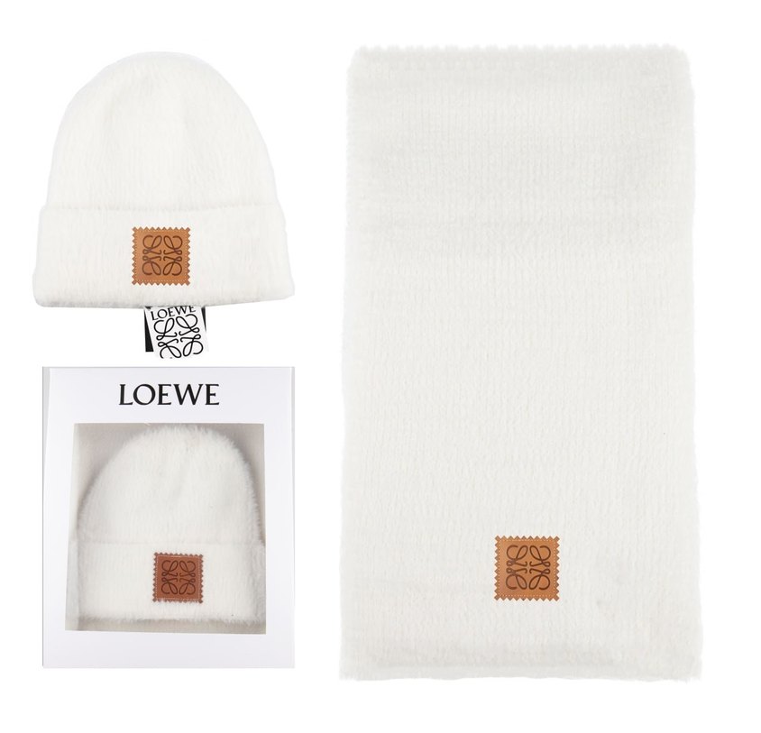 Bej Örgü Kadın Yün Bere ve atkı . - Görsel 2