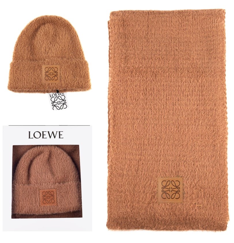 Bej Örgü Kadın Yün Bere ve atkı . - Görsel 4