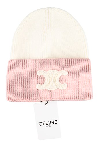 Celine Gri-Beyaz Örgü Yün Kadın Bere - Görsel 5