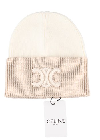 Celine Gri-Beyaz Örgü Yün Kadın Bere - Görsel 7