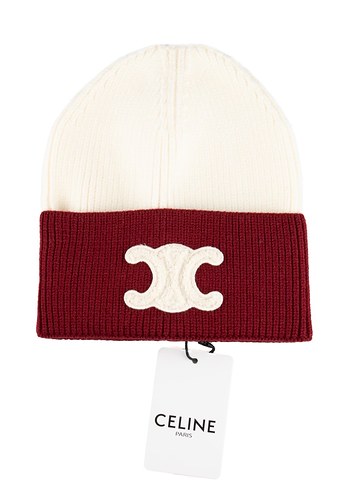 Celine Gri-Beyaz Örgü Yün Kadın Bere - Görsel 6