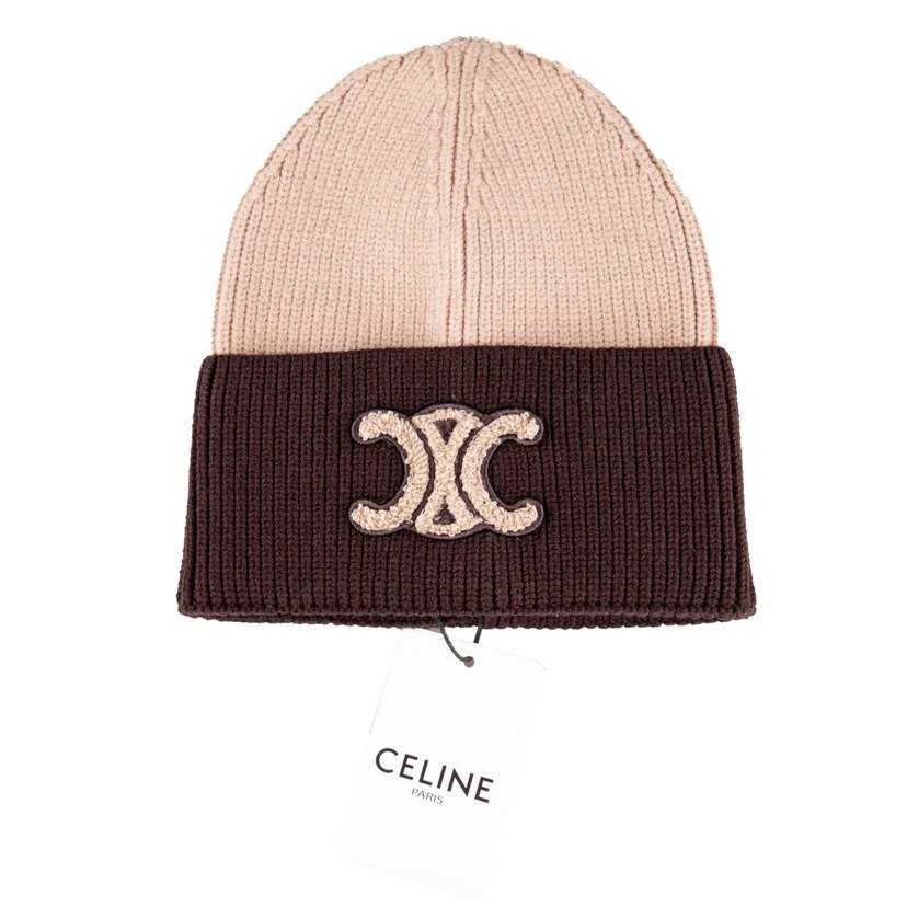 Celine Gri-Beyaz Örgü Yün Kadın Bere - Görsel 2