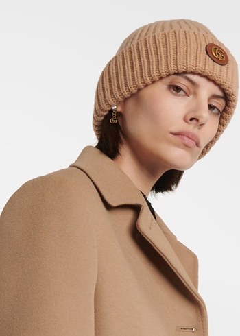 Bej Örgü Gucci Kadın Bere - Görsel 8