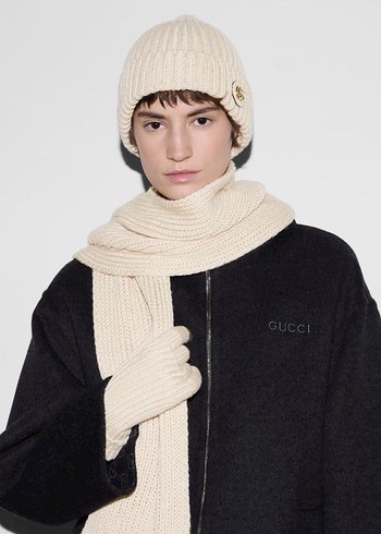 Bej Örgü Gucci Kadın Bere - Görsel 2